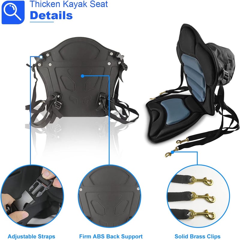 HLOGREE Kayak Seats - 1/2 Pck, Thicken Padded Seat Cushion with Back Support, Canoe & Ocean Sup Compatible - Image 4